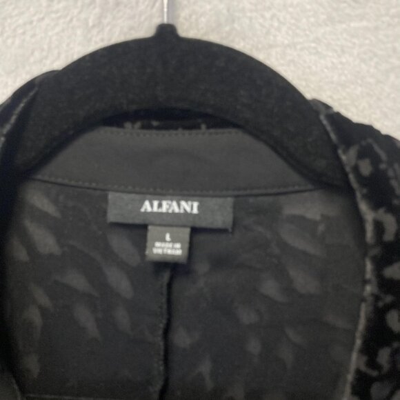 Velvet Burnout Button Up Shirt Womens Large Black Stretch Long Sleeve Witchy - Picture 6 of 14